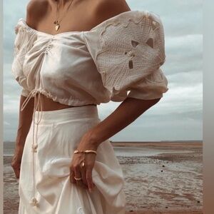 Scarlett Poppies Emannus Cream Ivory Crop Top Size Medium NWOT